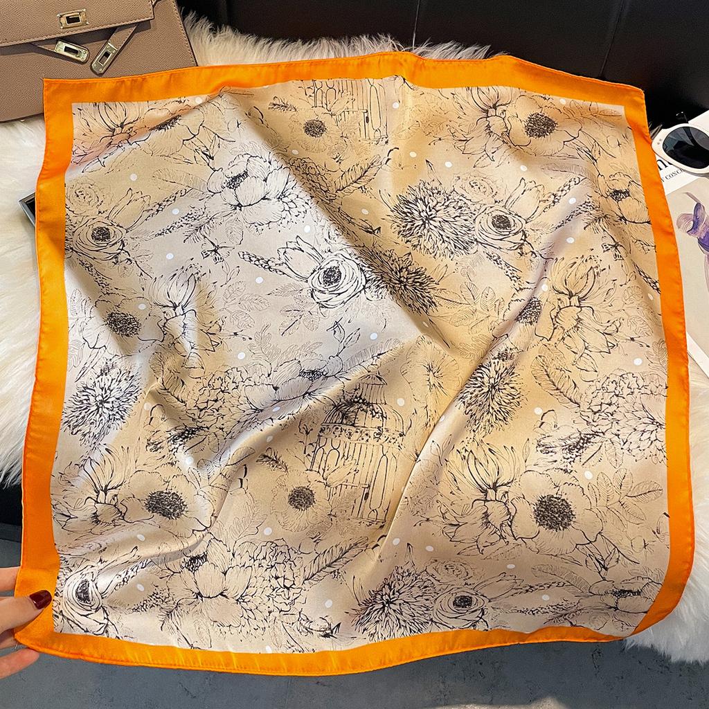 Light Luxury High-End Imitation Silk Scarf Summer Classic Silk Chinese Scarf Shawl Scarf Women'S