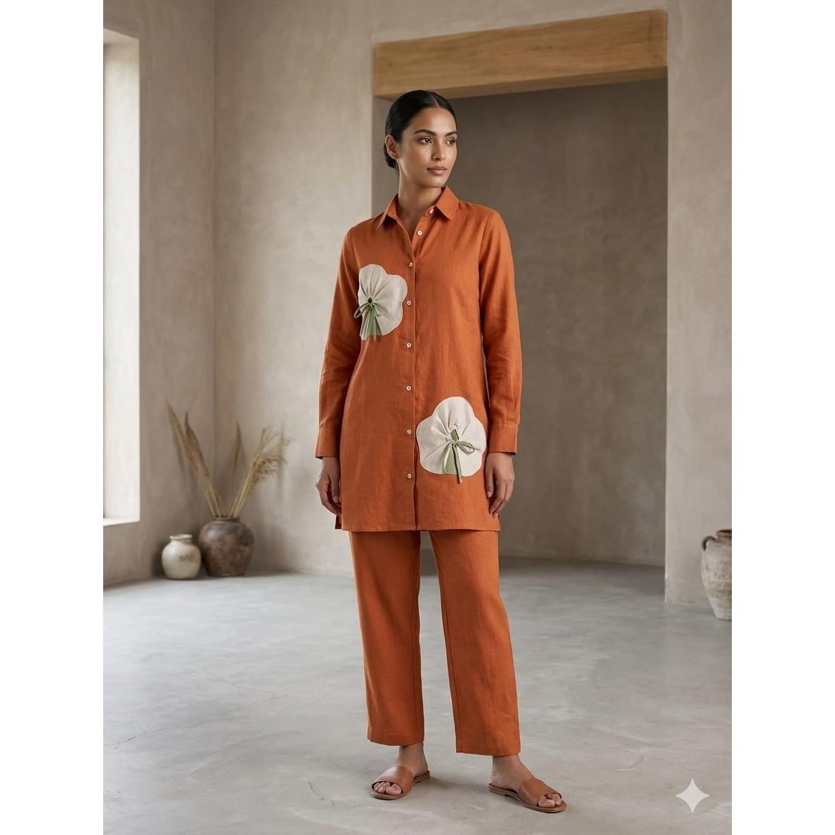 Pure Cotton Women s Office Wear Kurta Cord Set Indian Bollywood Kurti Pant Set L-40