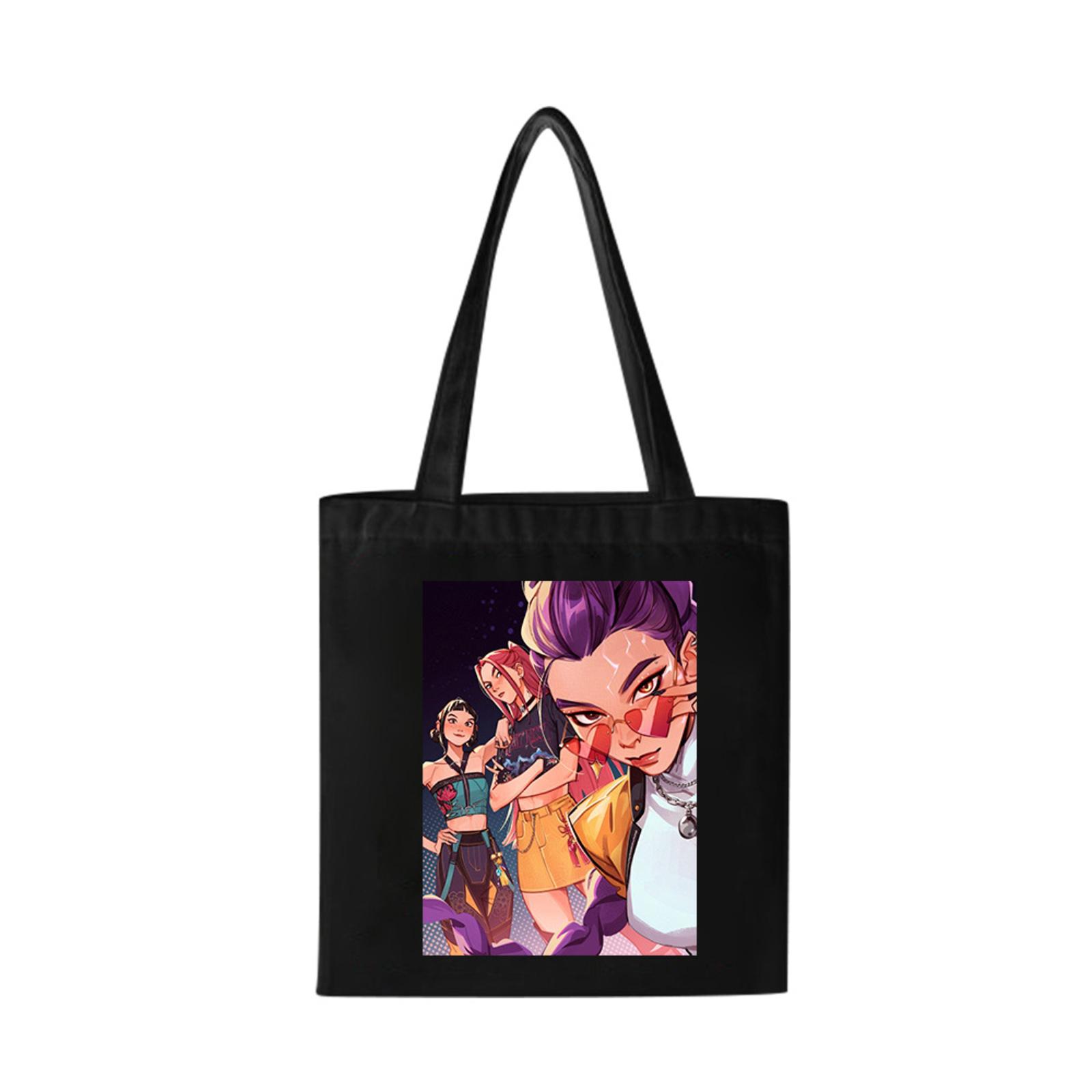 

Girls Group Poster Printed Canvas Bag Style Fan Support Zipper Handbag Women s Bag One Size