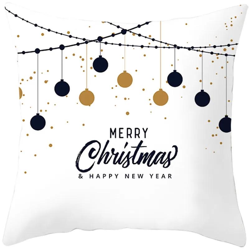 Wesołych Świąt wzór nadruku poszewka na poduszkę do domu salon sofa dekoracja kwadratowa poliestrowa poszewka na poduszkę