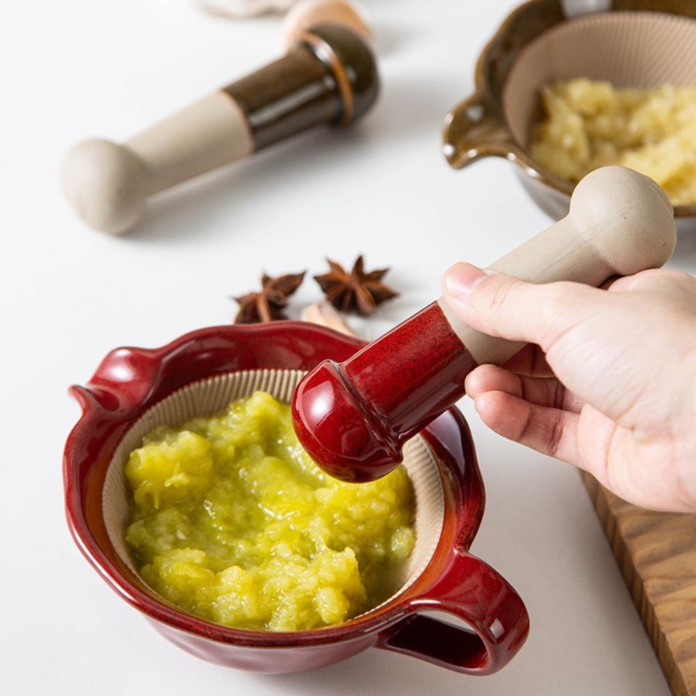 Manual Baby Food Milling Bowl Vintage Garlic Grinder Kitchen Gadgets Wasabi Grinding Bowl Grinder