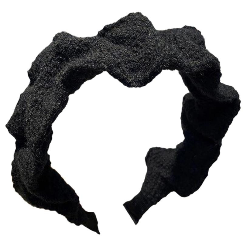 Strukturierte Kunststoff Kopfbedeckung Acryl Gestrickter Haarreif Merkmal Breite Kante Für Herbst Winter Mode Haarstyling