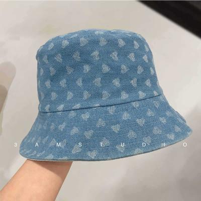 Chapéu de outono e inverno feminino chapéu de pescador retrô de ganga chapéu de bacia amor chapéu de pescador versátil da moda