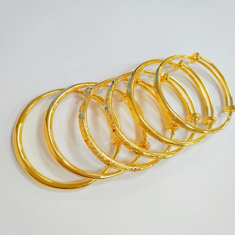 Gold Sand Adjustable Baby Bracelet - Smooth Ring Design for Children