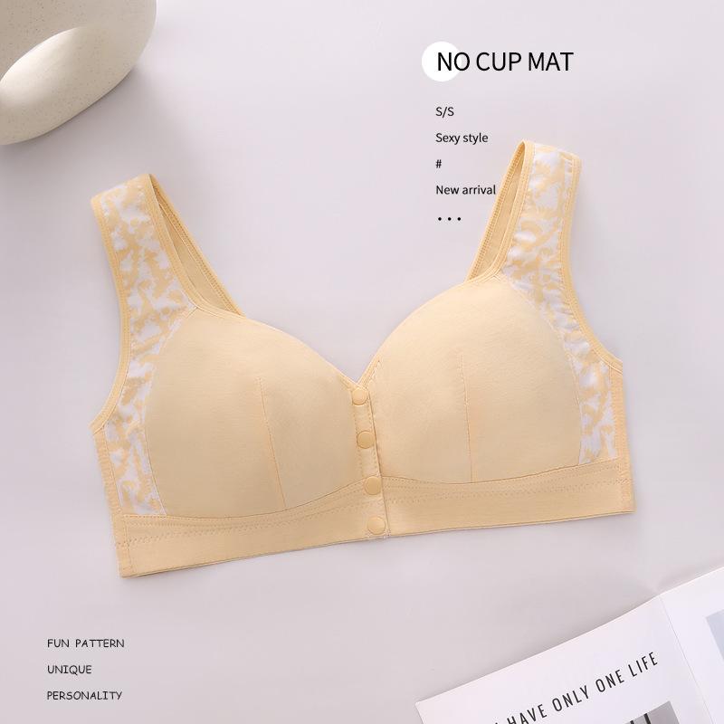 XL-7XL Front-closure Bra Plus Size Wirefree Vest Underwear Push Up Breathable Soft Bralette