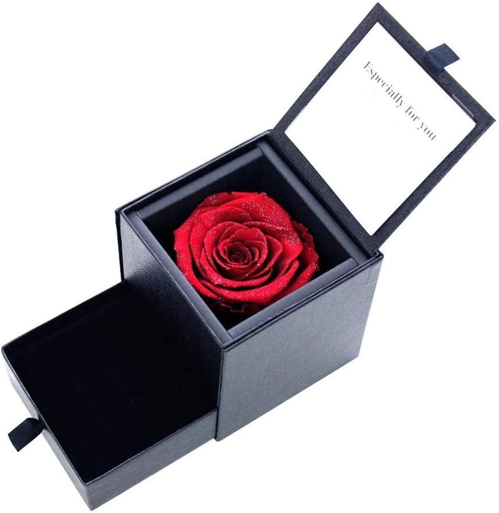 Necklace Love Heart Preserved Flower Gift Set Diamond April Birthstone Antique Red [Sears] Women's