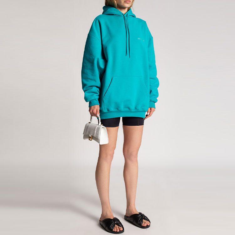 Balenciaga Unisex Bb Oversize Hoodie Turquoise 578135TKVB54664