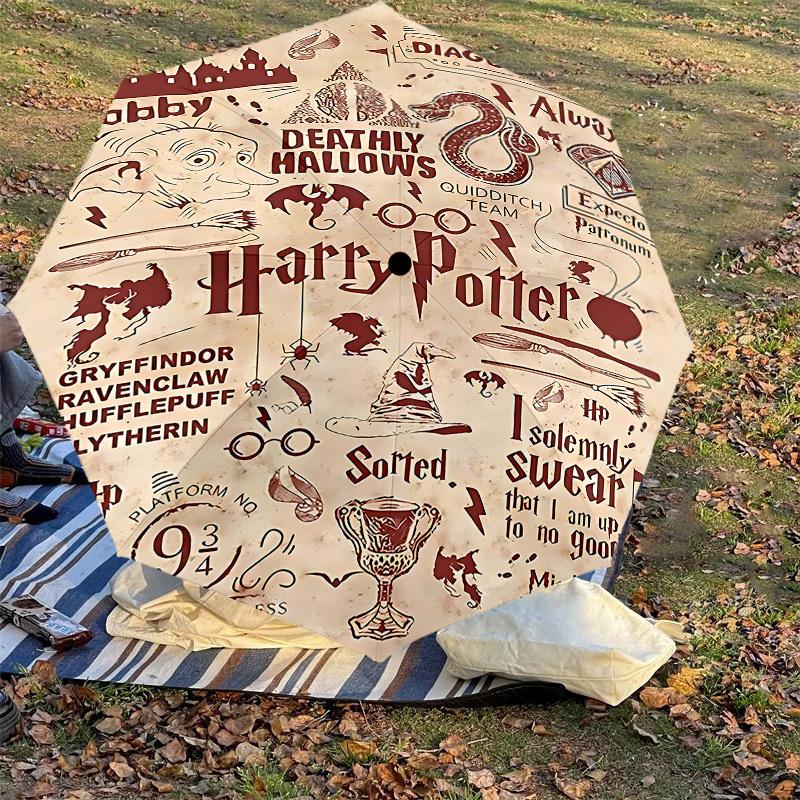 1PC Harry Potter Diagon Alley Umbrella-8-Rib Reinforced, Automatic Open, Lightweight & Durable, Cute Fashion Accessory for Outdoor, D2657