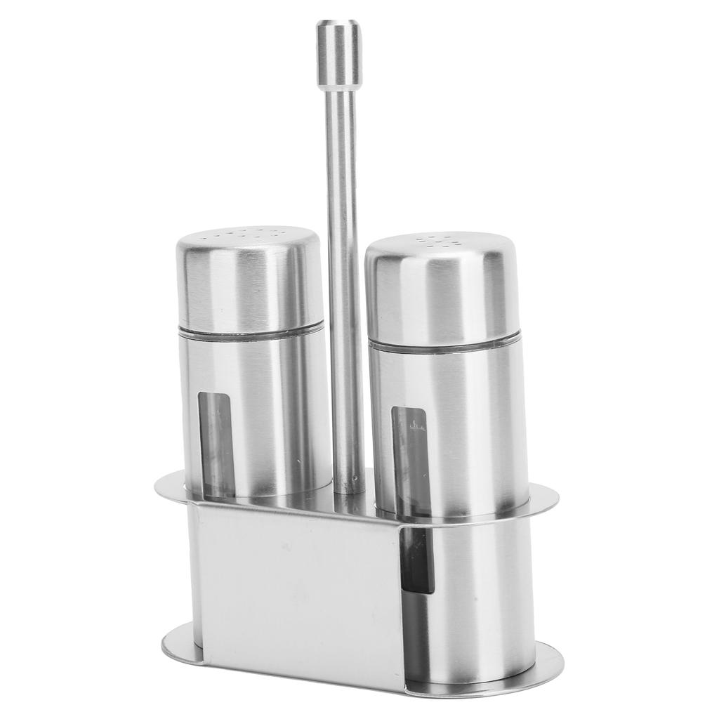Stainless Steel Condiment Seasoning Container Pots Set with Spice Rack for Dining Room Supplies