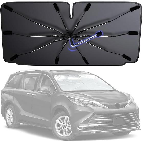 2025 Windshield Sun Shade Umbrella, Foldable Car Umbrella Sunshade With UV Block Car Front Window (Heat Ulation Protection) For Auto Windshield
