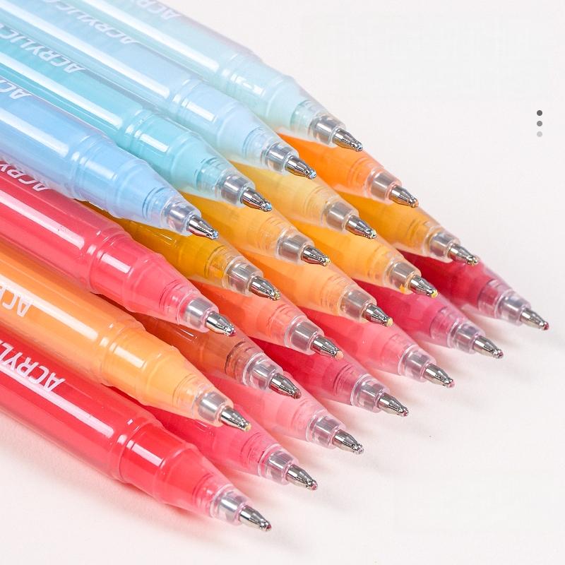 6pcs Acrylic Paint Markers Gel Ink Vintage Marker Liner 1.0mm Fine Tip DIY Craft Painting Drawing Stationery Gift