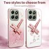 KADEM For Honor X6b 4G Case Dragonfly Kickstand TPU Flowers Glitter Phone Cover