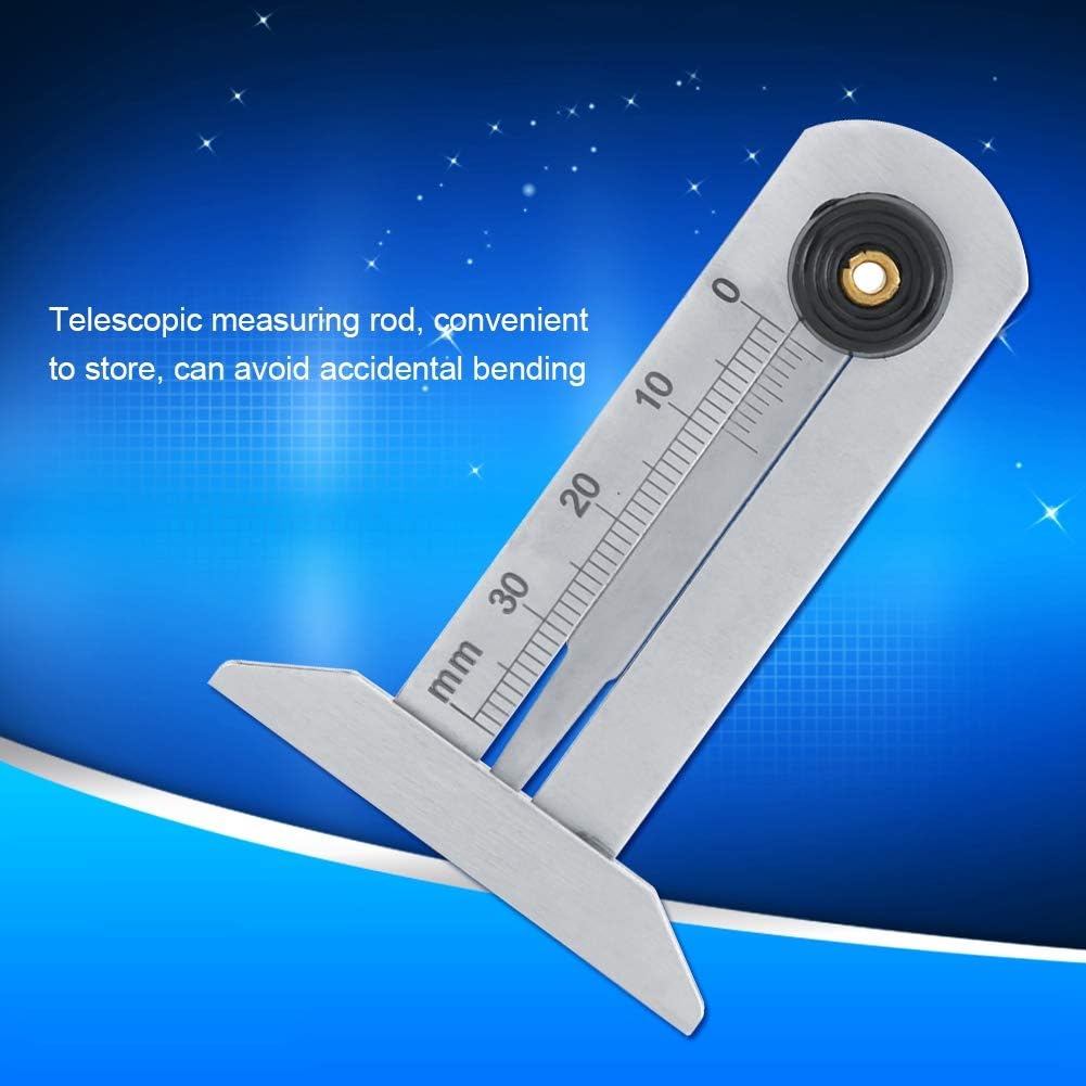 Tire Tread Depth Gauge, Stainless Steel Caliper, Depth Measuring Tool, 0-30mm, Tread Brake Shoe, Tire Monitoring System
