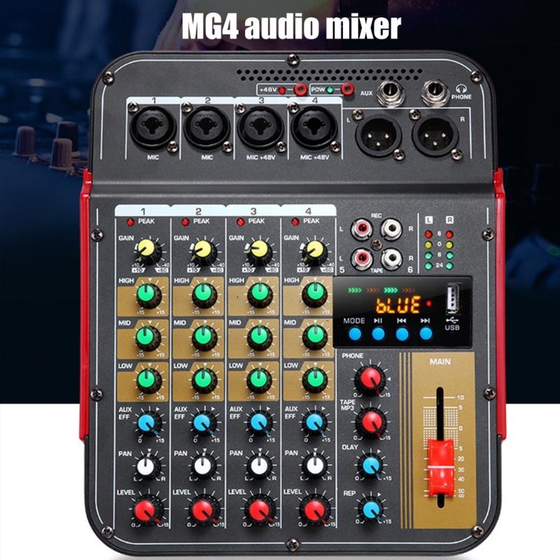 6Channel Bluetooth-compatible Audios Mixer With DSP Reverbs Effects USB Interfaces And 3Band EQ For Home Studio Recording