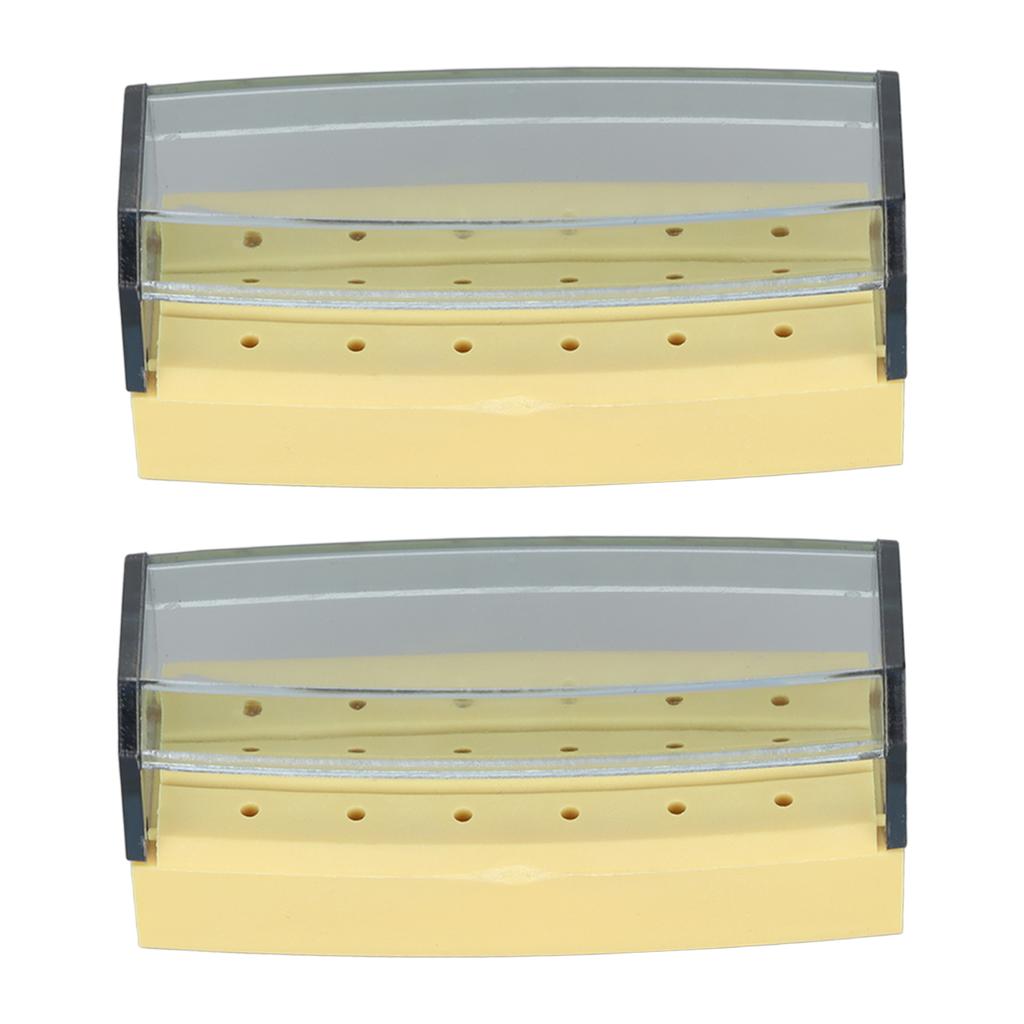 2pcs Dental Bur Holder Box 18 Holes Bur Cleaning Autoclavable Case Organizer for Dentist Laboratory Yellow