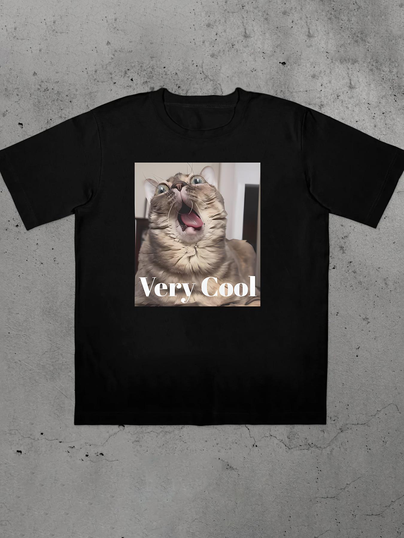 

Men s Funny Very Cool Facial Expression T-Shirt - Meme Print Casual Round Neck Short Sleeve Tee XXXL