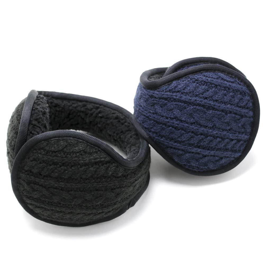 DeWears Microboa Compact Back Adjustable Cold Weather and Alan Black Earmuffs, Arm, Foldable, Size, Protection, Men's Women's, Winter, 002,