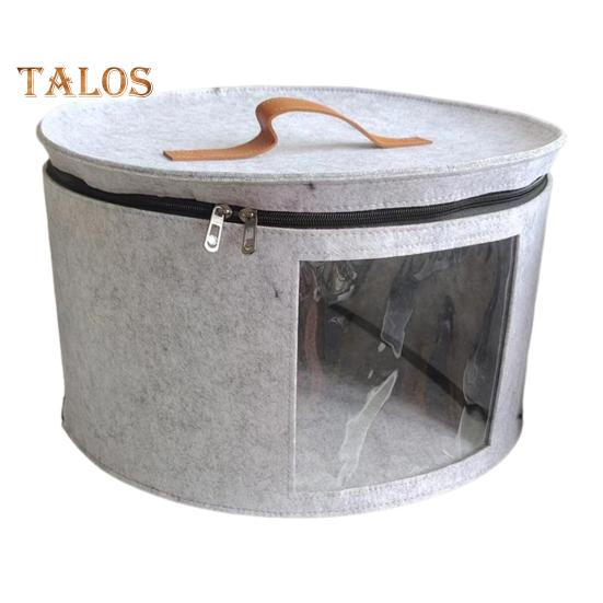 Hat Storage Bucket Organizer Transparent Design Zipper Closure Large Capacity Cowboy Hat Organizer Case with Handle