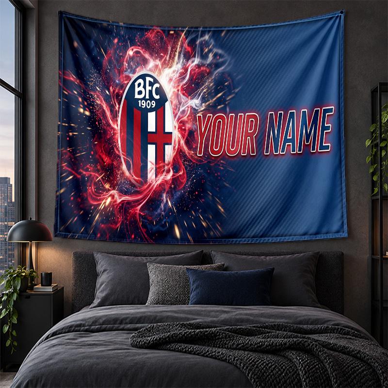 Personalized Tapestry Wall Hanging Bologna FC Pattern Art Background Cloth