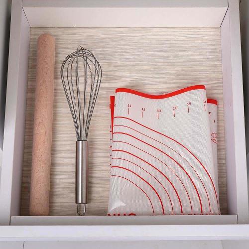 LIMNUO Silicone Cooking Mat, Bread Mat, Baking Mat with Measuring Pad, Large Size, Food-Grade Silicone, Non-Slip, for Baking Tools (Red, 30x40cm)