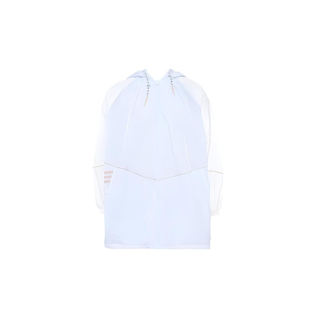Adidas Neo Solid Color Drawstring Hooded Zip Jacket Women Jacket White IK3417