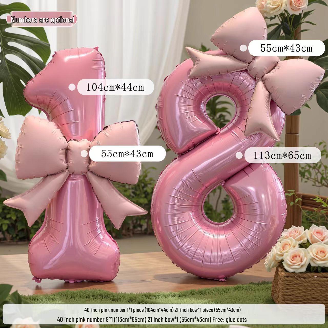 

Реквізит для повітряної кулі з рожевим бантом на 10-й день народження для прикраси дівочої вечірки.