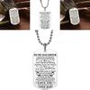 Stylish Fashion Necklace Dog Tag For My Son Daughter Dad Mom Ideal Birthday Gift
