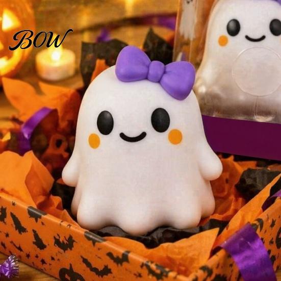 Fidget Stress Balls Halloween Bow Ghost Squeeze Toy, Relief Cartoon Sensory Party Supplies Soft Stretchy Favors for Adults Kids Decompression Toy