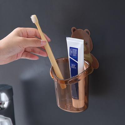 Bathroom Toothbrush Holder Toothpaste Storage Rack Wall Mount Toothbrush Stand