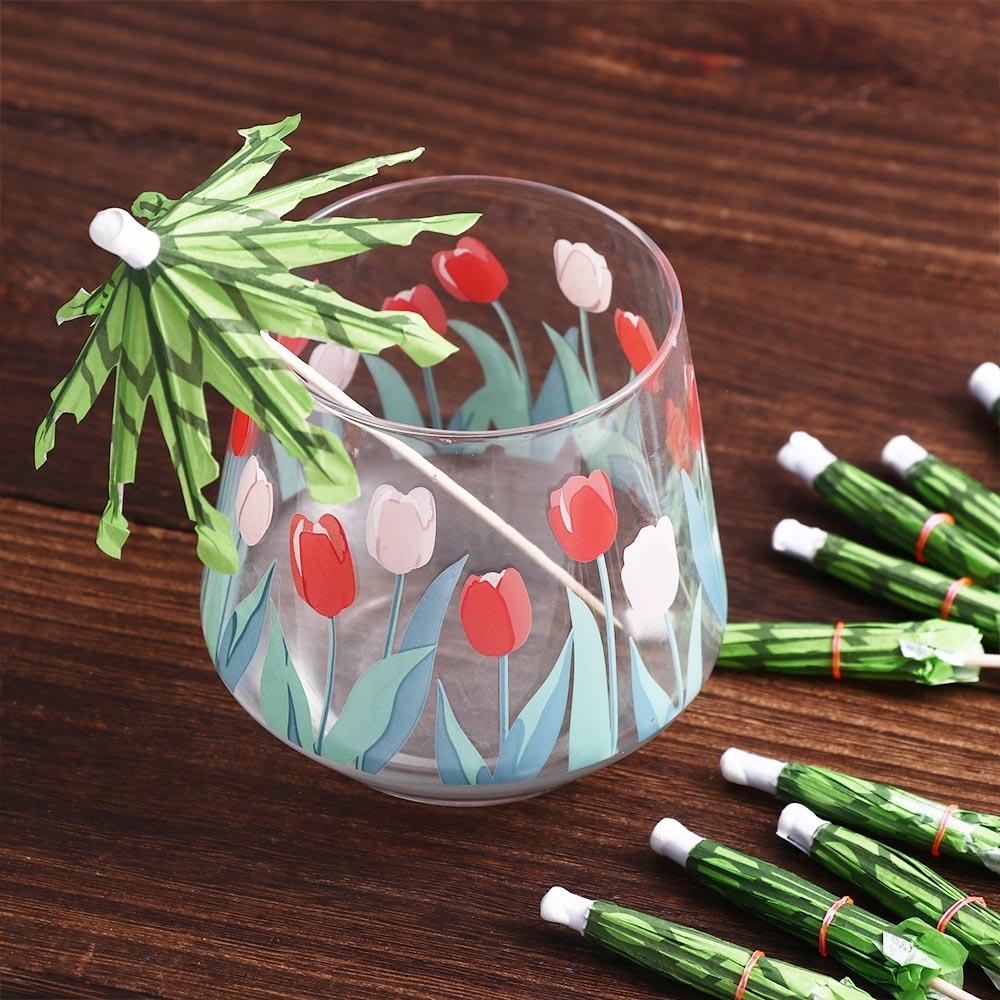 Palm Tree Toothpick Hawaii Disposable Appetizers Picks Fancy Sticks Cocktail Skewer Paper Umbrella