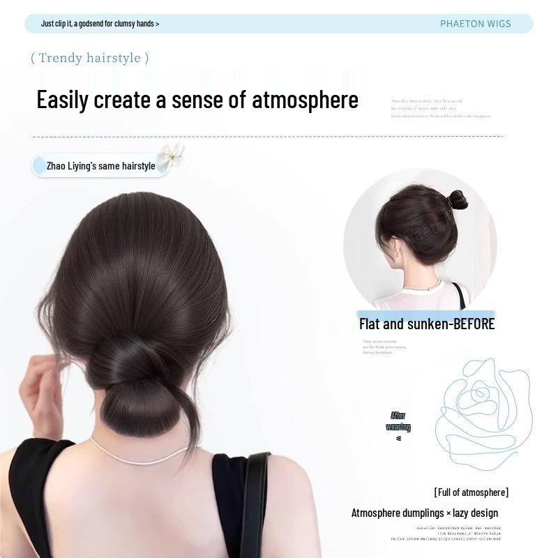 Floral Clip-in Low Bun Hair Tie for Natural, Fluffy Hairstyling