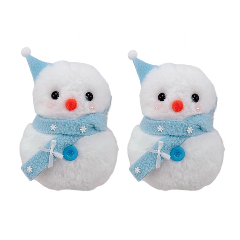 Cute Snowman Plush Keychain Christmas Ornament Creative Stuffted Doll Backpack Plushie Pendant Christmas Gifts for Friends