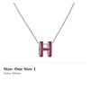 HERMES POP H Palladium plated Metal Necklaces Women's Burgundy H147991FP54