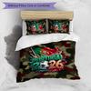 Set Biancheria da Letto Stampata Calcio Portogallo 3 Pezzi Set Copriletto Traspirante Accogliente come Regalo per la Casa Nuova o per le Feste