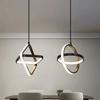 Modern Minimalist LED Chandelier Black and White Round Square Living Room Dining Room Bedroom Bedside Decorative Lighting