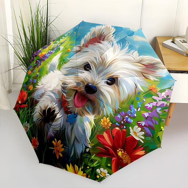 

1pc Flower Garden Adventure Automatic Folding Umbrella with 3-Fold Design, Iron Frame for Outdoor Use - Perfect Gift for Fans, Travelers, Everyda