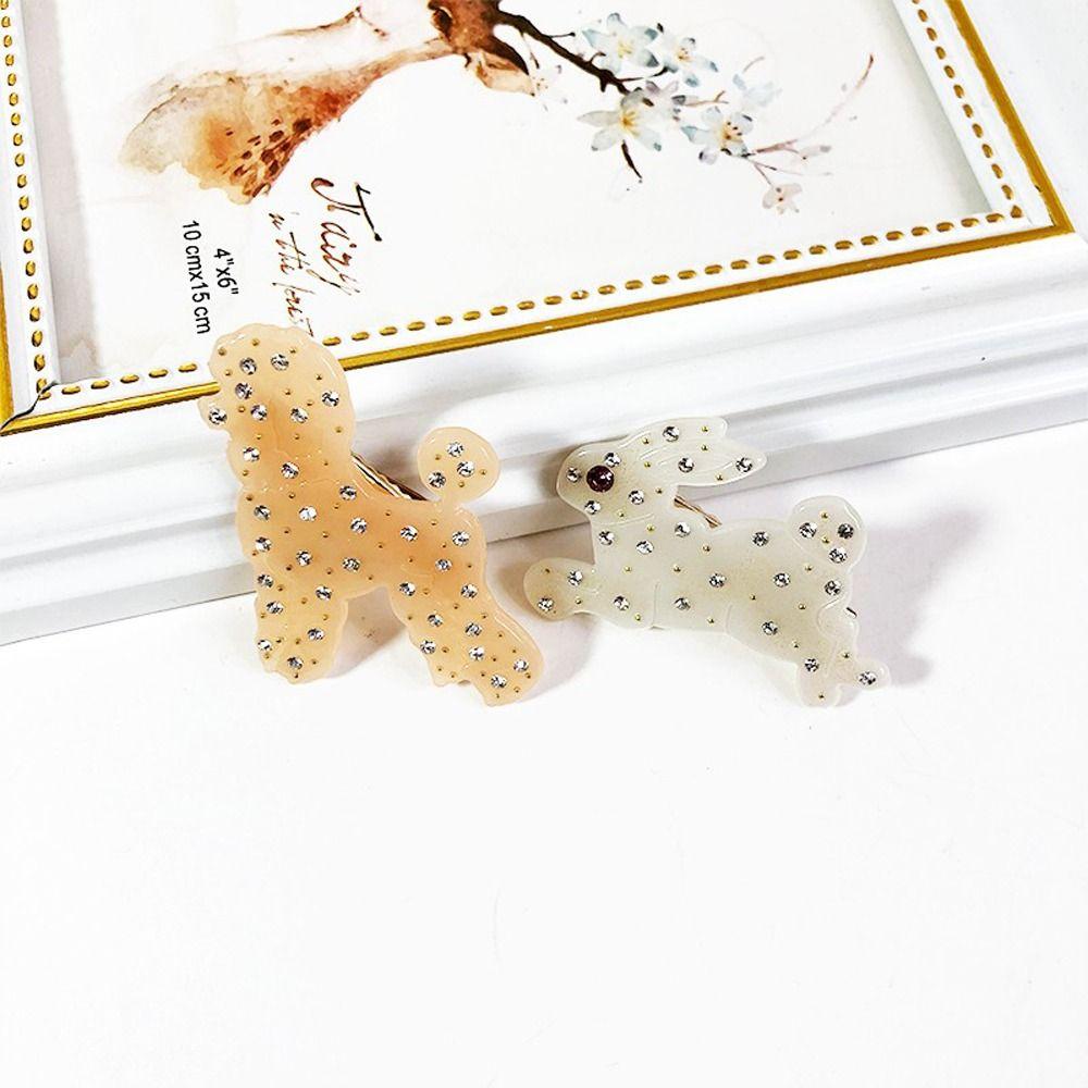 Animals Children's Barrettes Women Small Hairpins Acetate Rabbit Hair Clips Crystal Duckbill Clips