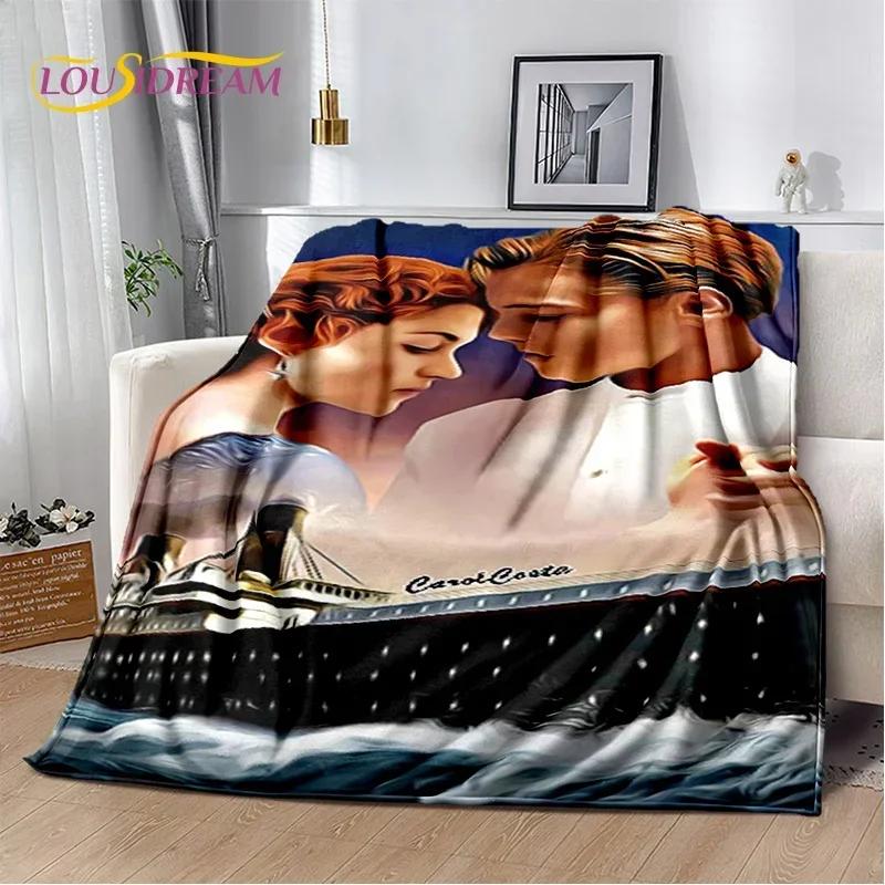 Coperta Stampa 3D Poster Film Titanic, Morbida Coperta Plaid per Casa Camera da Letto Letto Divano Picnic Viaggio Ufficio Coperta Riposo Bambini