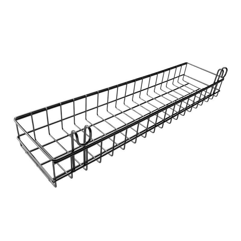 M-Modern-Hanging Basket For Wire Wall Grid Panel, Multi-Function Wall Storage And Display Basket, 40X10X5CM, Black Painted nero