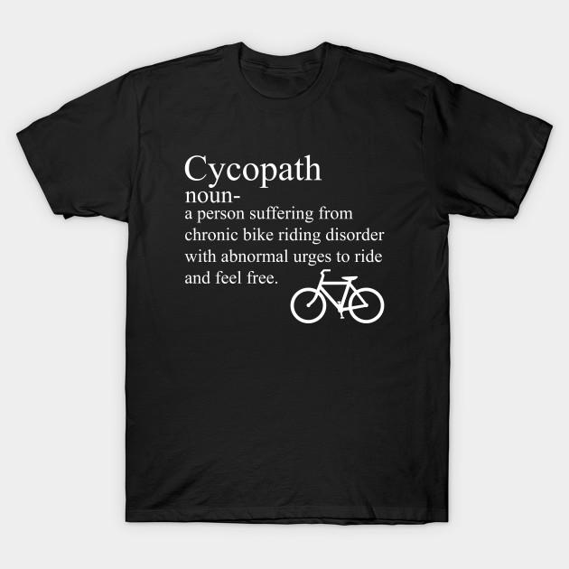 Men Black Print T-shirt Funny Cycling Cycopath Noun No-Cut Transfer Paper Print Cotton Tshirt 2XL чёрный