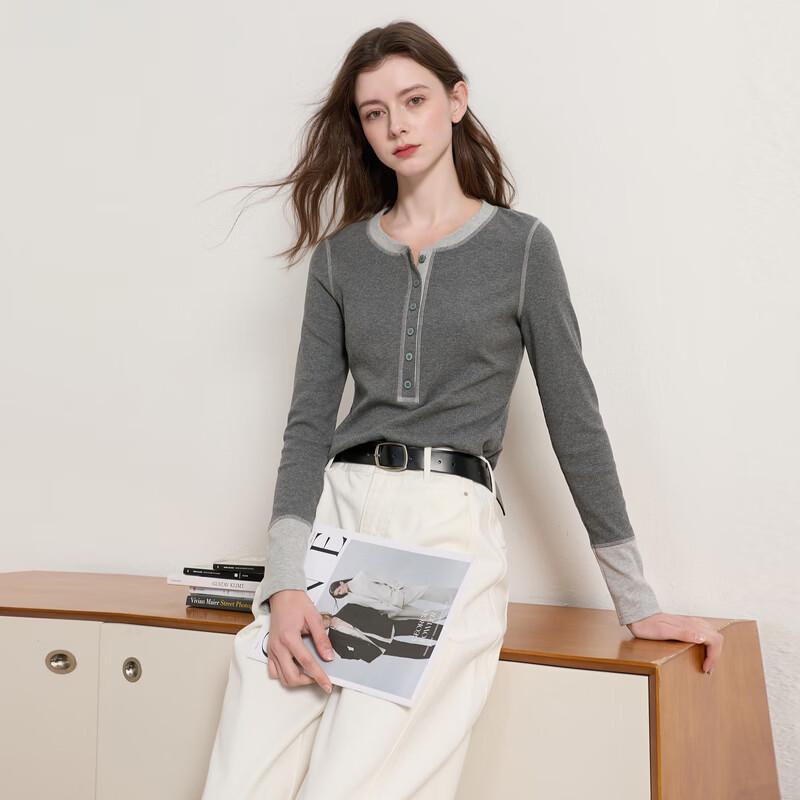 Women's Round Neck Slim Fit Long Sleeve T-Shirt