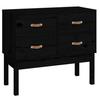 821743 vidaXL Armoire console Noir 90x40x78 cm Bois de pin solide