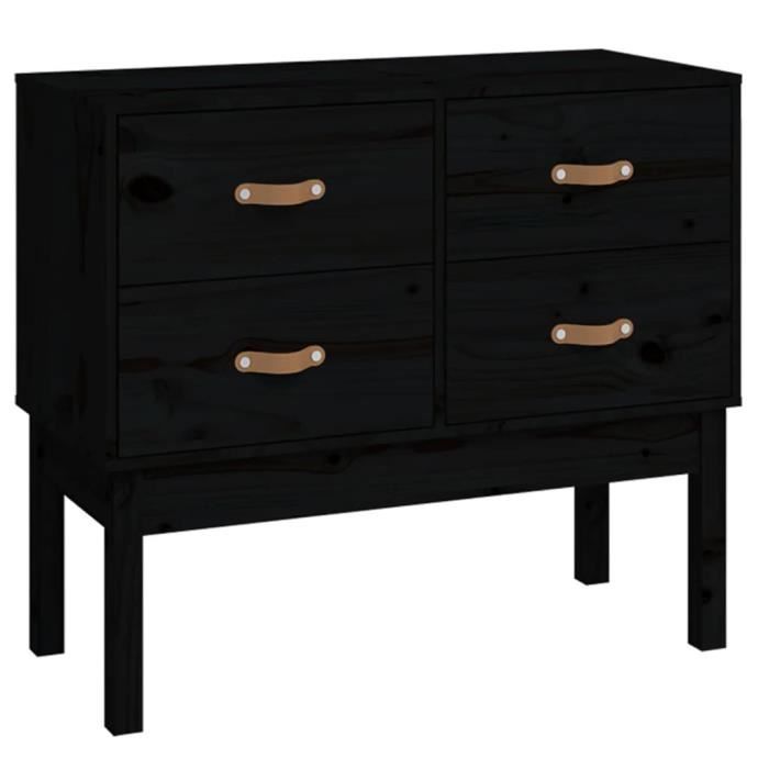 821743 vidaXL Armoire console Noir 90x40x78 cm Bois de pin solide