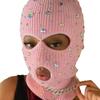 Balaclava Blingbling Face Cover Jeweled Hat Hooded Neck Warmer for Outdoor Halloween Cosplay Balaclava Cap