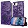 For iPhone 16e Case Sunflower Imprinted Wallet Stand Folio Flip Leather Cover