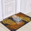 Simple Light Color Flower and Leaf Print Soft Carpet Bedroom Living Room Area Rug Door Mat Gift Home Room Decor