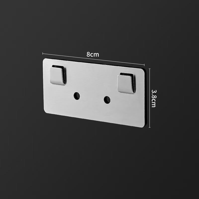Punch-free Stainless Steel Hook Base Plate Nail Free Self Adhesive U Slot Wall Storage Hanging Hook