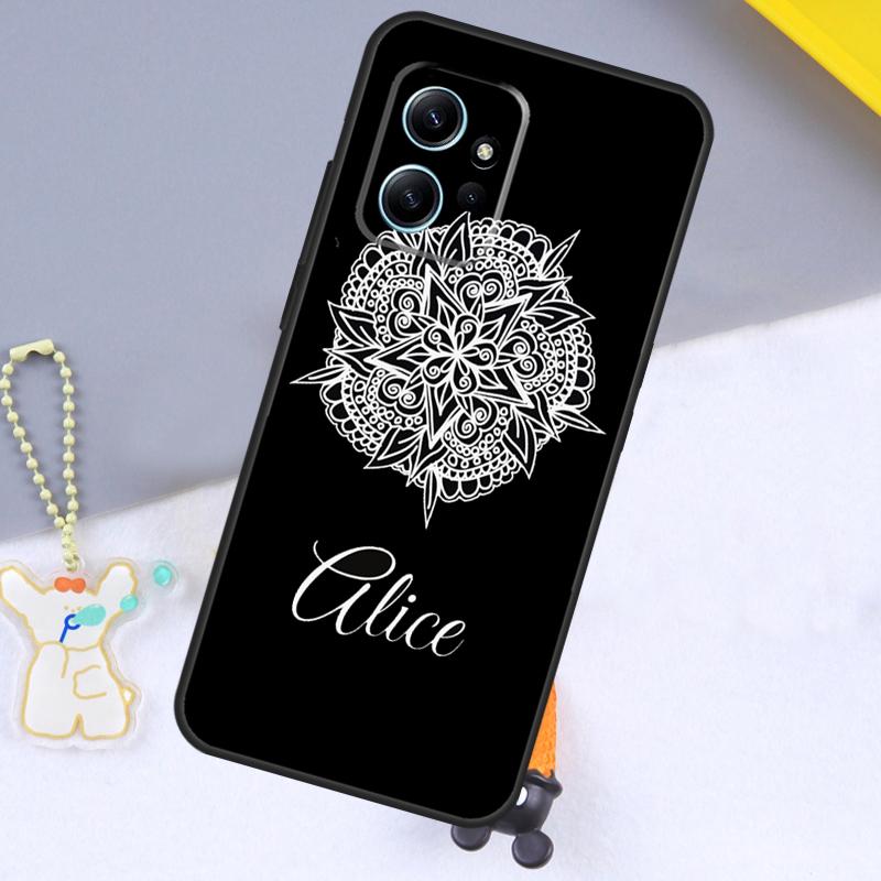 PERSONALISED INITIALS Name BLACK For Xiaomi Redmi Note 12 11 10 9 Pro 9S 10S 11S 12S Phone Case For Redmi 12 9C 10C 12C 13C