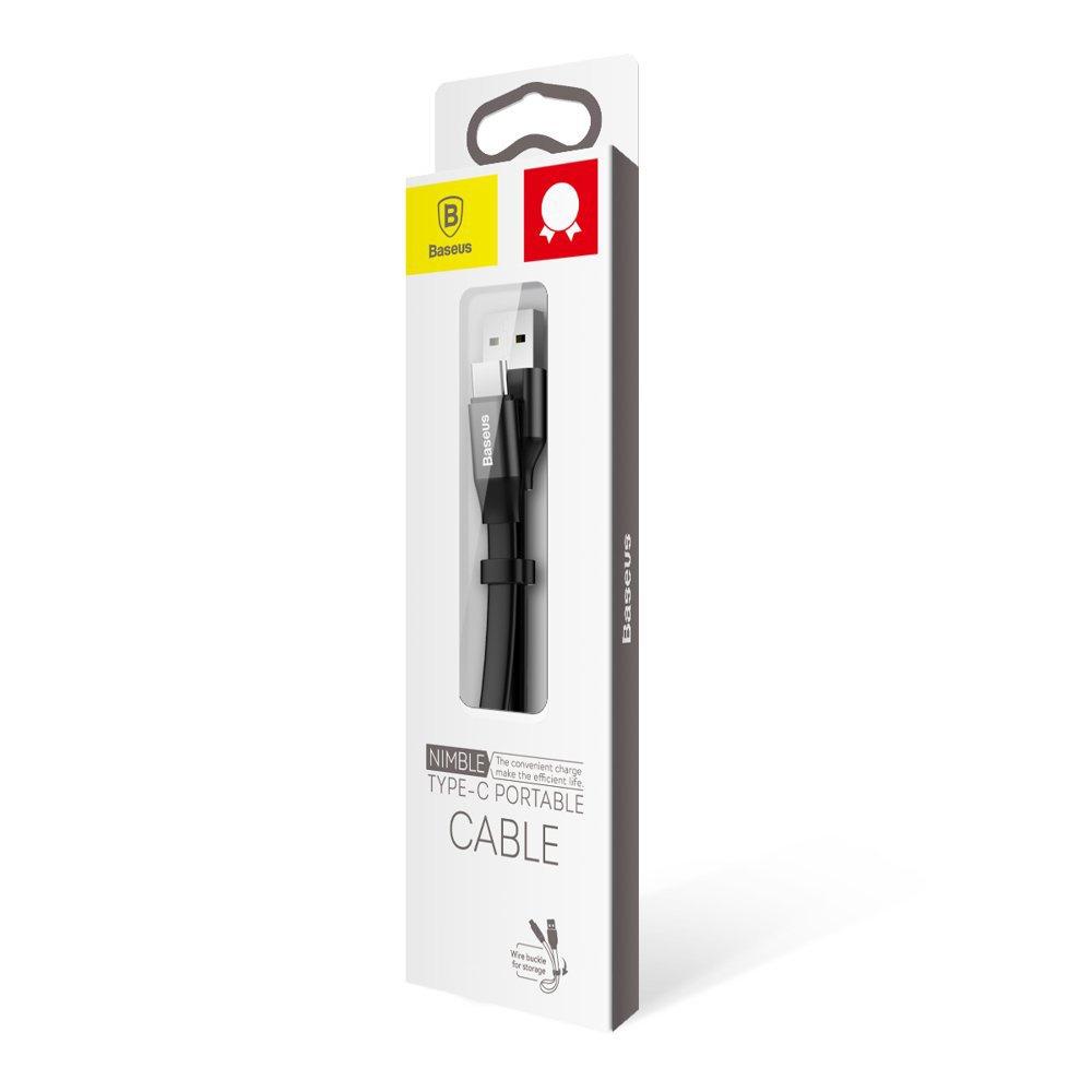 Cablu USB-C Baseus de 0,23 m cu suport - negru 2A