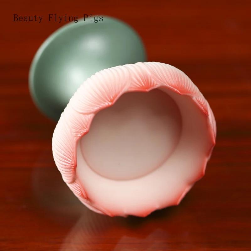 2 szt. Kreatywny Ceramiczny Lotos Wysoka Stopa Świecznik na Świecę Masłową Świecznik Dom Świątynia Ofiara Salon Dekoracja Domu Feng Shui